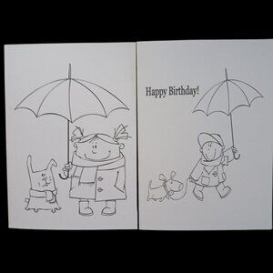 Young Boy and Young Girl Birthday Cards